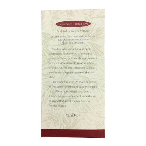 Hallmark Keepsake Ornament Christkindl Christmas Visitors Collectors Series 1996 - Picture 6 of 7